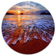 Colorful Sunset With Bright Waters, Seashore Round Metal Wall Art, 23"