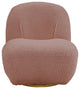 32" Pink Sherpa Solid Color Swivel Slipper Chair