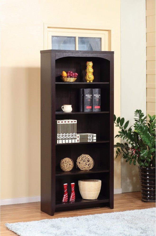 Contemporary style 5-Tier Bookcase With 5 Open Shelves.