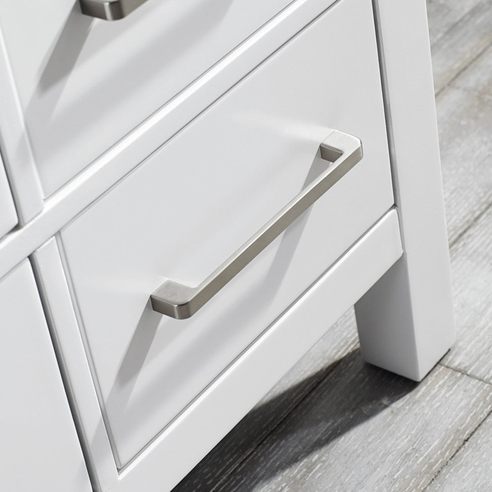 Gela Single Vanity, White, 36", With Mirror