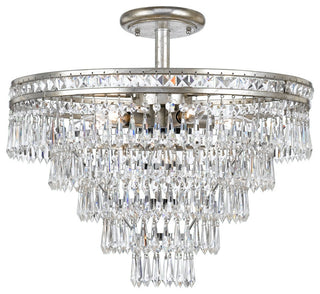 Crystorama 5264-OS-CL-MWP_CEILING, 7-Light Ceiling Mount, Olde Silver