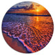 Colorful Sunset And Wavy Waters, Seashore Art Round Metal Wall Art, 11"