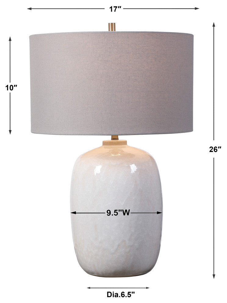 Uttermost Winterscape White Glaze Table Lamp
