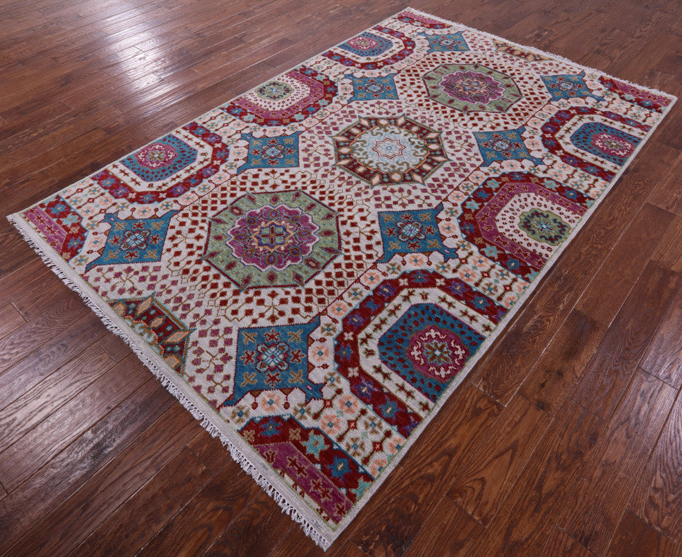 Mamluk Hand Knotted Wool Rug 5' 11" X 9' 2" - Q15869