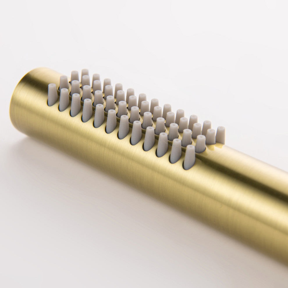 Luxury Complete Shower System With Rough-In Valve, Brushed Gold