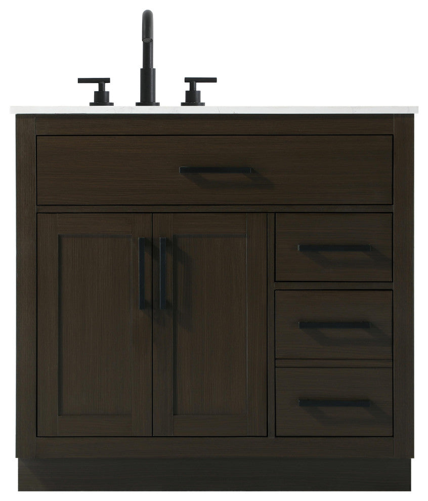 Home Living 36" Single Bathroom Vanity, Mocha Brown
