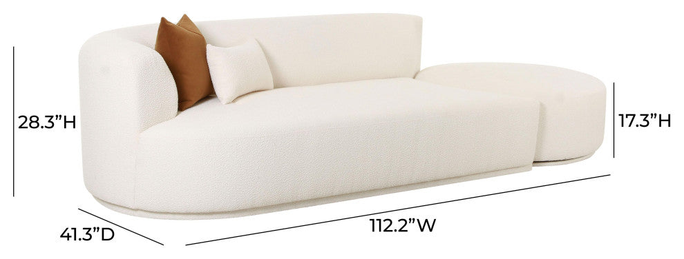 Fickle Cream Boucle 2-Piece Chaise Modular Left Arm Facing Sofa