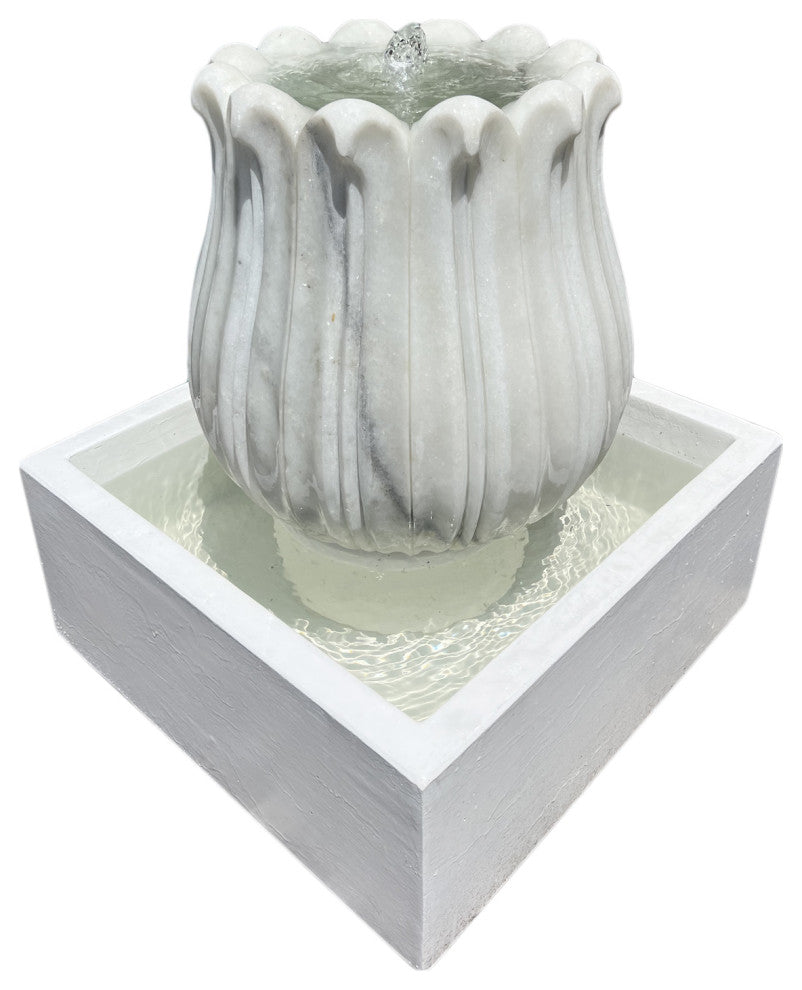 White Marble Tulip Fountain