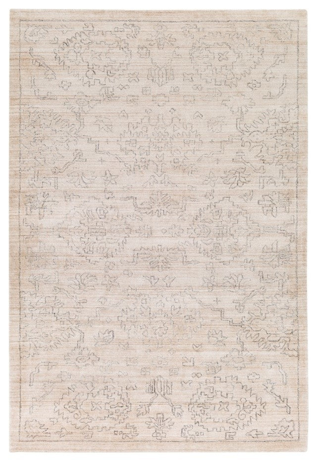 Hightower Traditional Beige, Charcoal Area Rug, 4'x6'