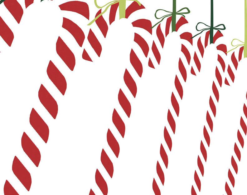 Candy Canes Holiday Geometric Print Kitchen Towel, Green