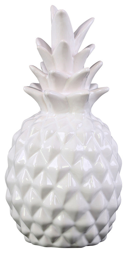 Ceramic Pineapple Figurine, White