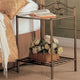Sydney Antique Gold Iron Nightstand With Shelf