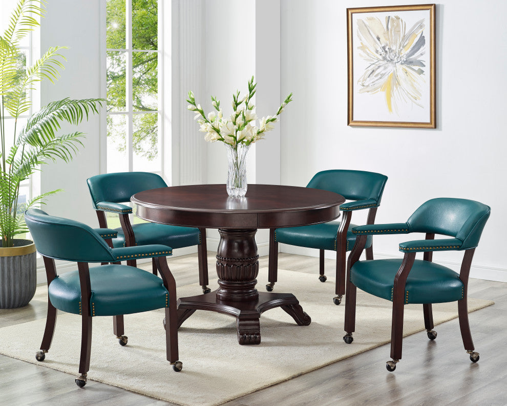 Tournament Arm Chair With Casters, Teal