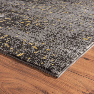 8??x 10??Gray and Yellow Abstract Sprinkle Area Rug