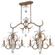 Serafina Island Chandelier, Hand-Applied Venetian Golden Bronze