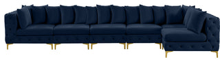 Tremblay Modular Sectional, Navy, L-Shaped, 6-Piece: Armless (4), Corner (2)