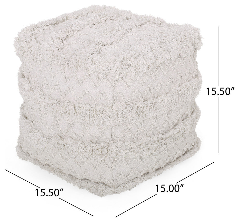 Eugene Boho Fabric Cube Pouf