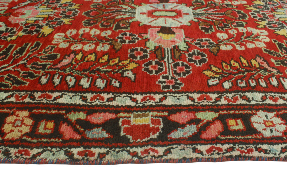 Fine Vintage Distressed Alburn Rust/Charcoal Runner, 3'4x16'10