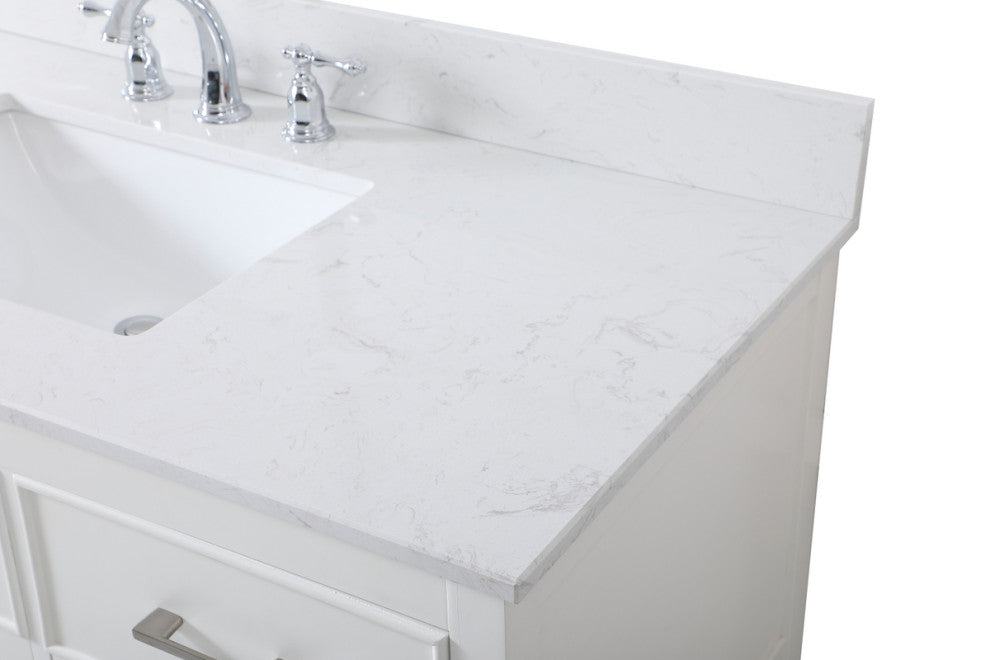 Skylar 48" Single Bathroom Vanity, White, With Backsplash