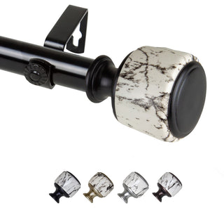 Kaylee 1" Diameter Curtain Rod, Black, 160-240"