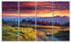 "Green Land Under Overcast Sky" Landscape Canvas Photo Print, 4 Panels, 48"x28"