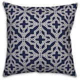 Navy and White Geo Quatrefoil 20x20 Throw Pillow