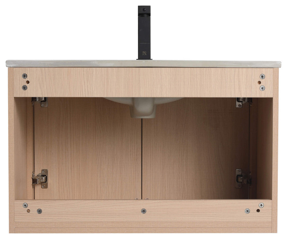 Fine Fixtures Kingsford Vanity Sink Included, White Oak, 30", Doors