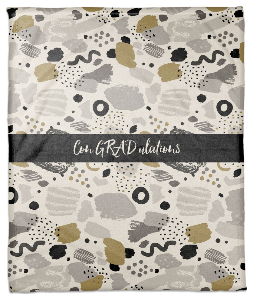 Graduation Confetti Pattern 50x60 Coral Fleece Blanket