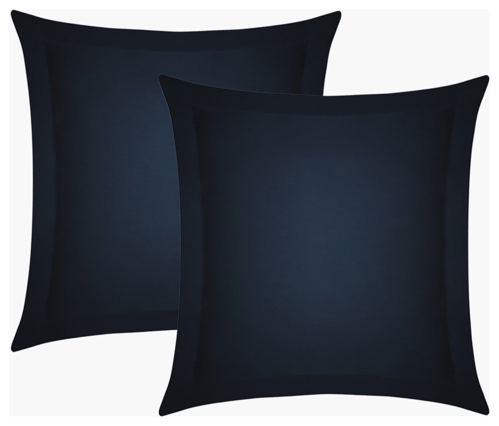 Delara 100% Eucalyptus Lyocell Tencel Euro Sham Set of 2, 26"x26", Carbon