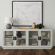 Larson 90" Glass Reclaimed Pine Wood Sideboard, Whitewash