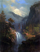 Albert Bierstadt Cascading Falls at Sunset, Gallery Wrapped Canvas, 21"x28"