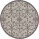 Rug Unique Loom Outdoor Botanical Gray Round 6' 0 x 6' 0