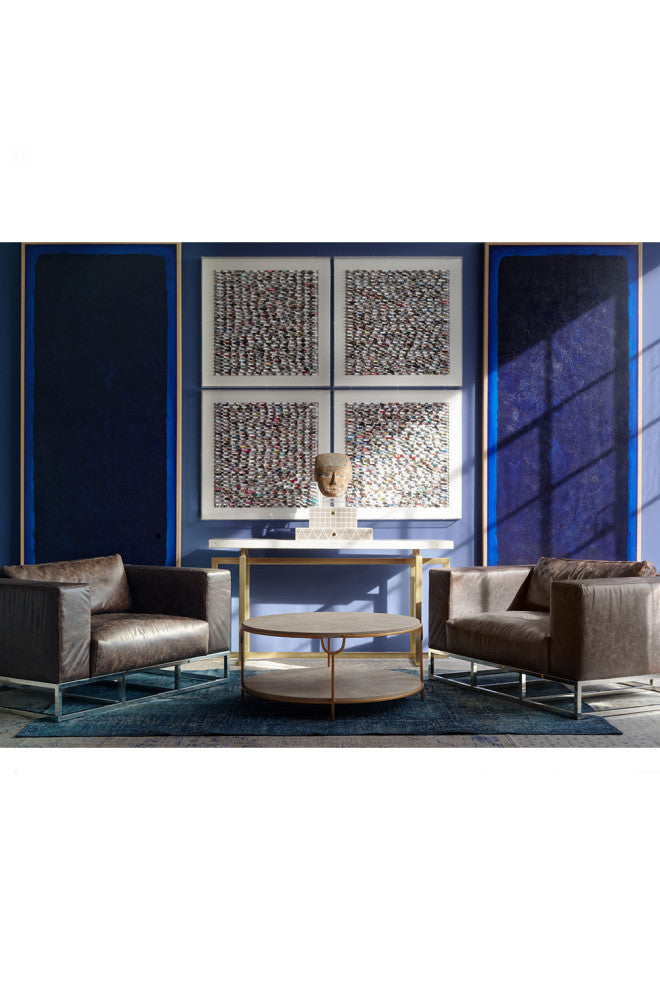 Cream Shagreen With Undershelf Coffee Table, Andrew Martin Katia