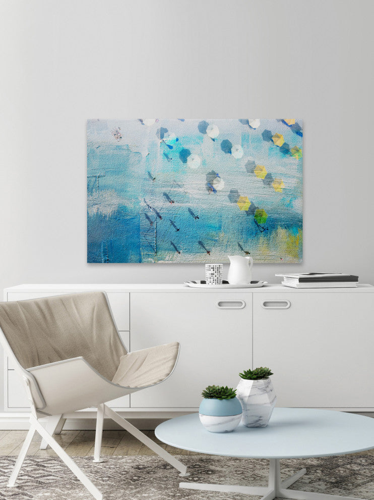 "Shadows on The Beach" Painting Print on Wrapped Canvas, 18"x12"