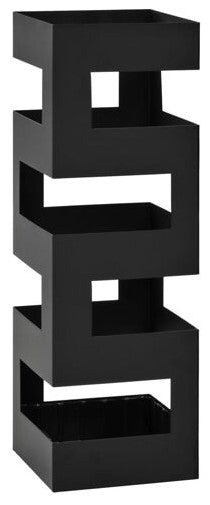 vidaXL Umbrella Stand Black Powder-coated steel Modern Umbrella Stand
