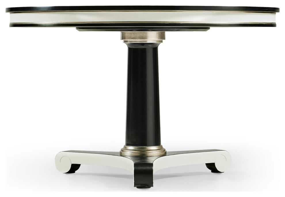 Classic Black and White Dining Table 48"