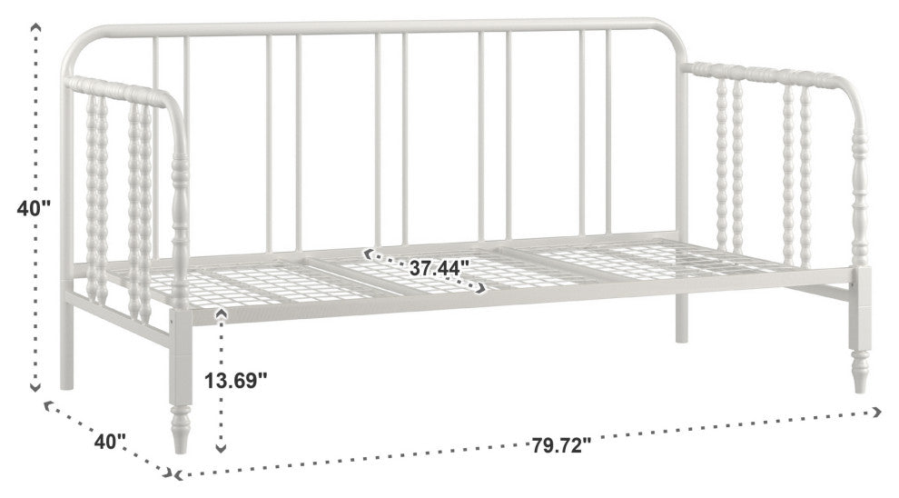 Weimar Metal Spool Daybed, White