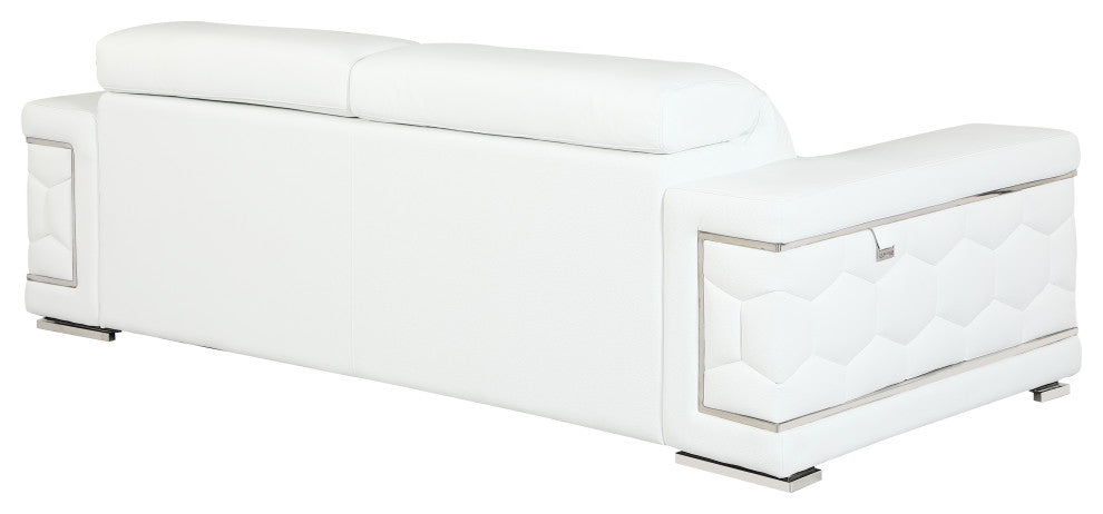 Rome Contemporary Genuine Italian Leather Sofa White