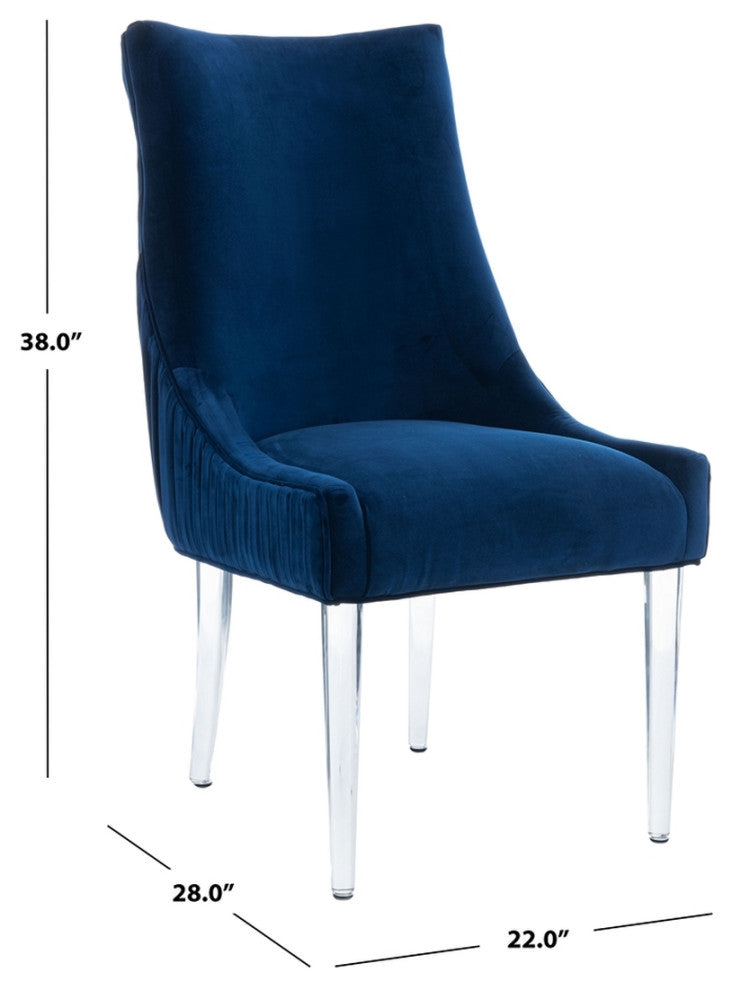 Safavieh De Luca Acrylic Leg Dining Chair Navy