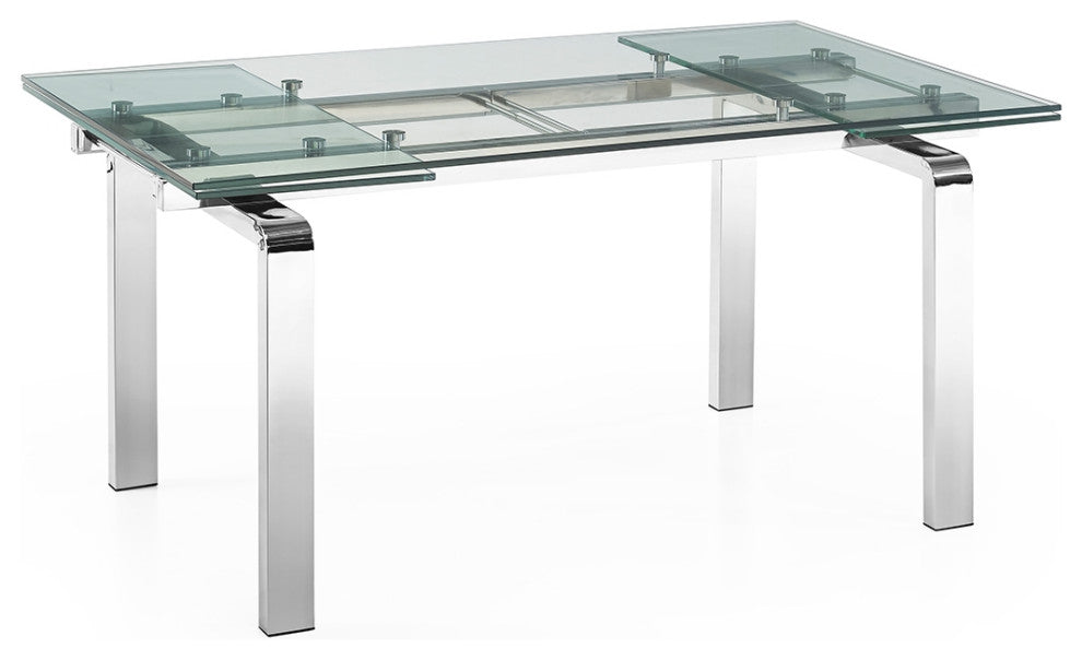 Casabianca Home Cloud Stainless Steel Extendable Dining Table