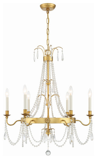 Crystorama Maizey 6 Light Antique Gold Chandelier
