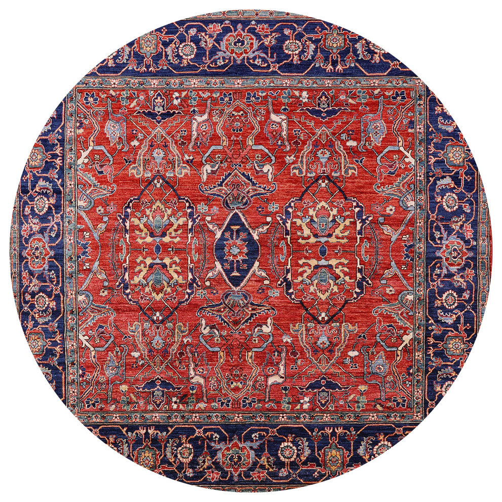 Ahgly Company Indoor Round Mid-Century Modern Area Rugs, 6' Round