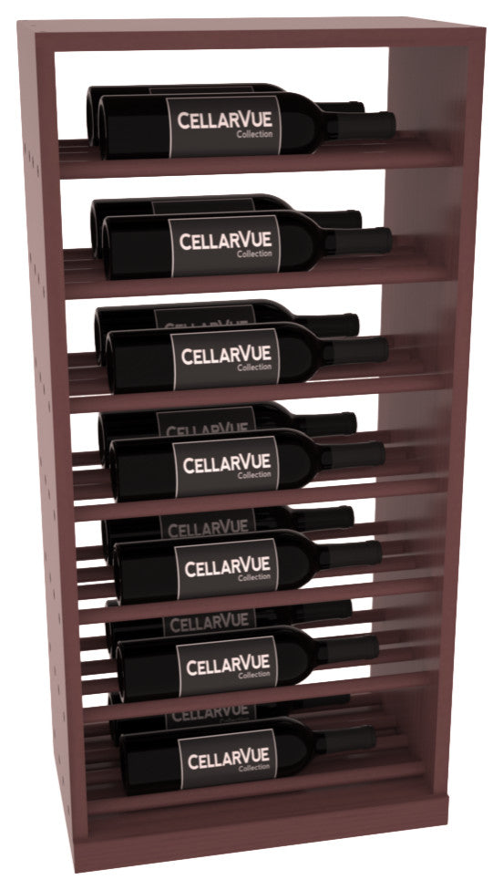 CellarVue Horizontal Wine Rack, Pine, Unstained, Walnut Stain, Satin Finish