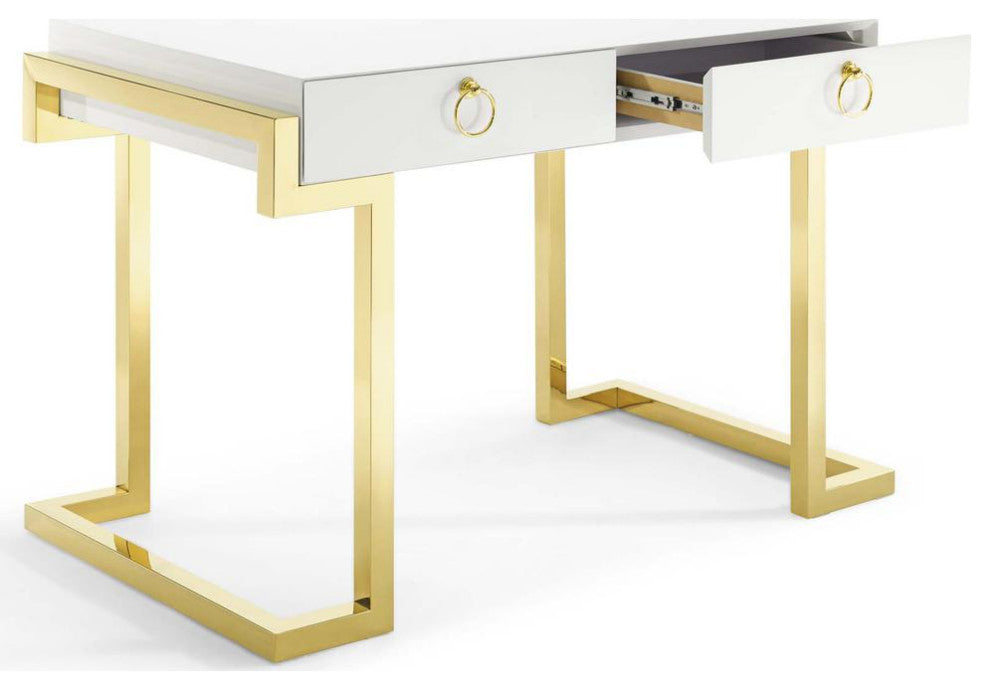 Ring Office Desk-Gold White