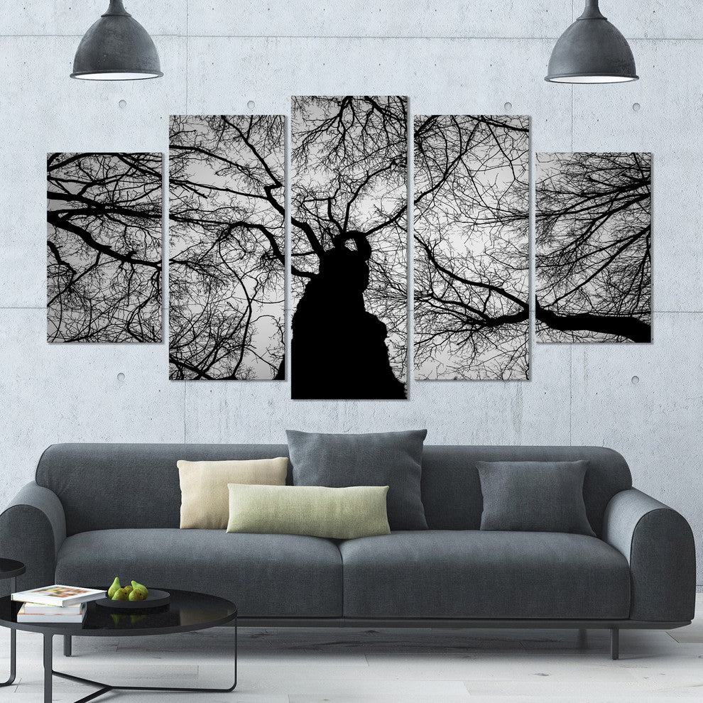 Photo of Winter Branches, Landscape Canvas Art Print, 60"x32", 5 Panels