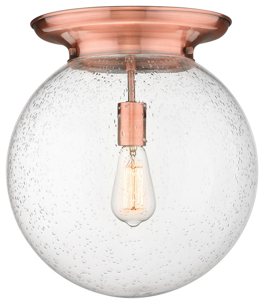 Innovations Beacon 1 14" Flush Mount Antique Copper