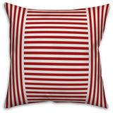 Red Farmhouse Stripes 18"x18" Throw Pillow