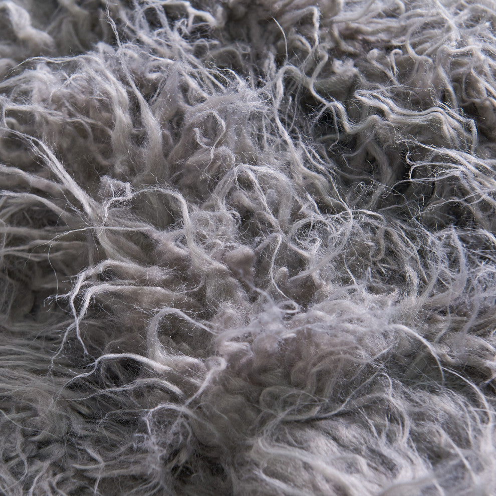 Mongolian Faux Fur Throw, Gray, 50"x60"