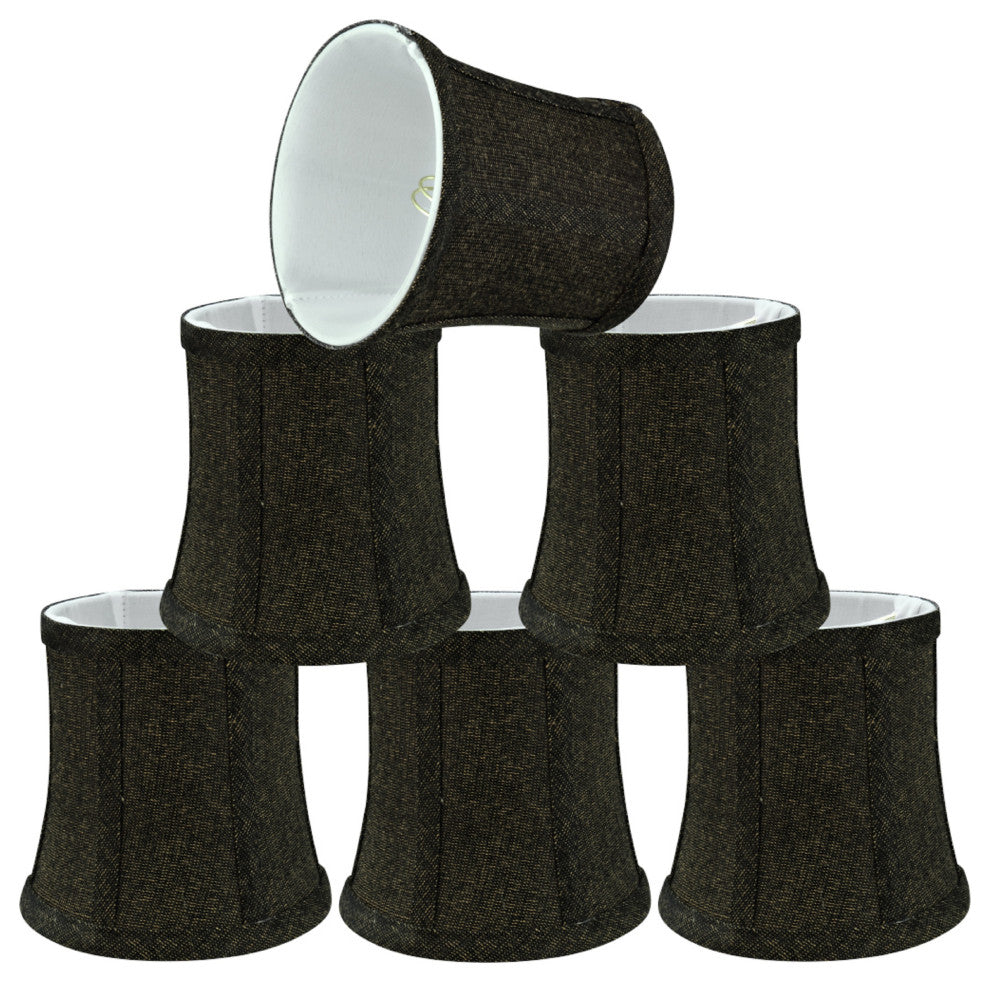 Aspen Creative 30364-6 Bell Clip-On Lamp Shade Two-Tone Black 4" x 5" x 5"