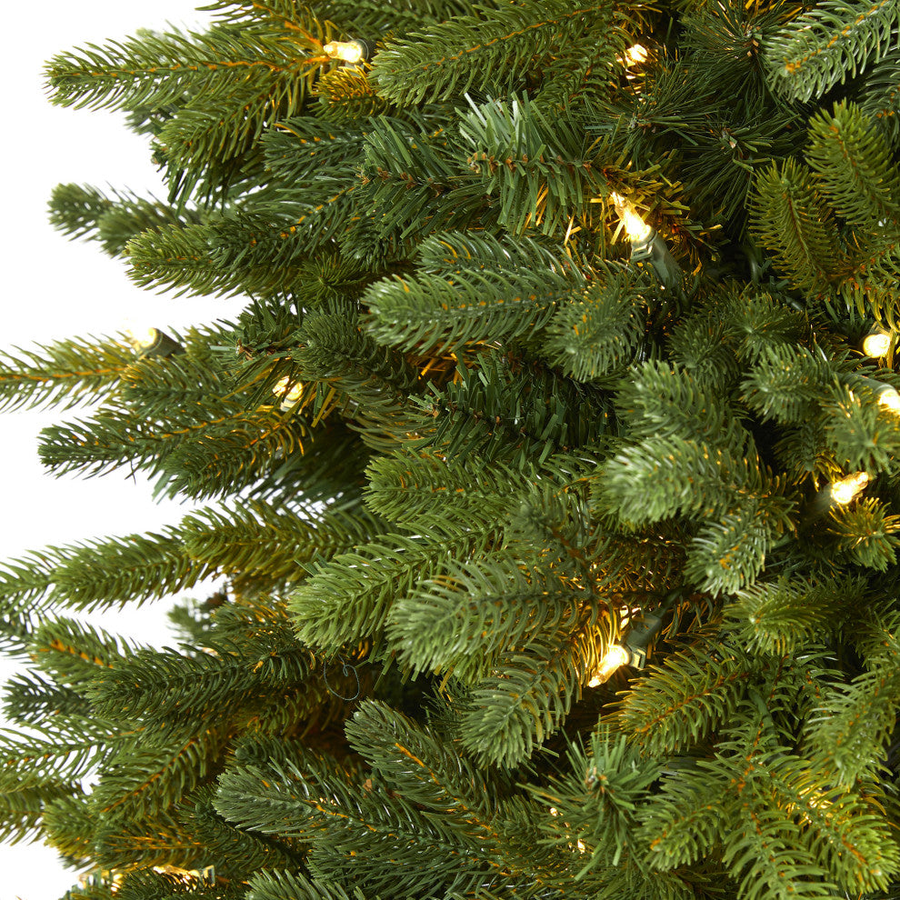 6.5' Washington Fir Faux Xmas Tree W/ 400 Clear Lights & 1110 Bendable Branches